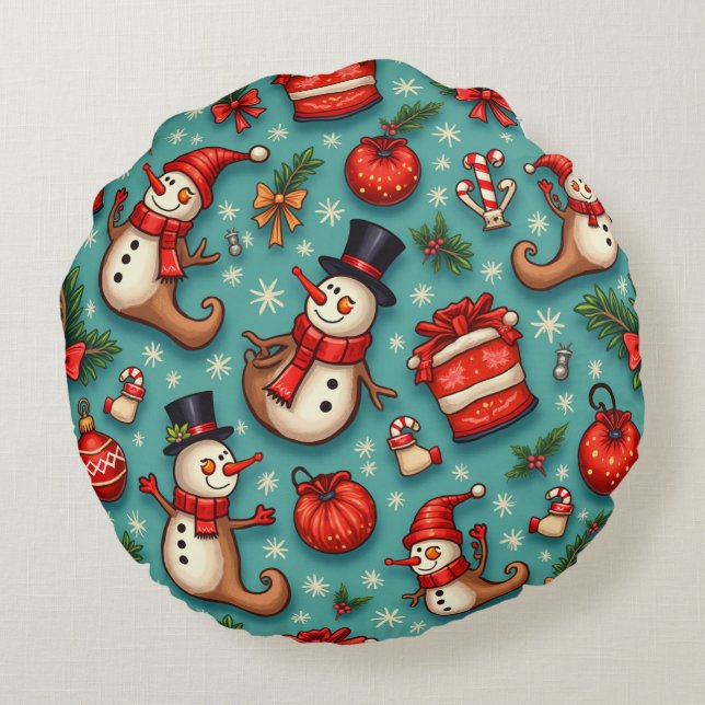 Cojín Redondo almohadón de navidades (Reverso)