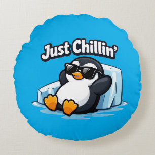 Cojín Redondo Almohadón de Pinguino RELAJADO
