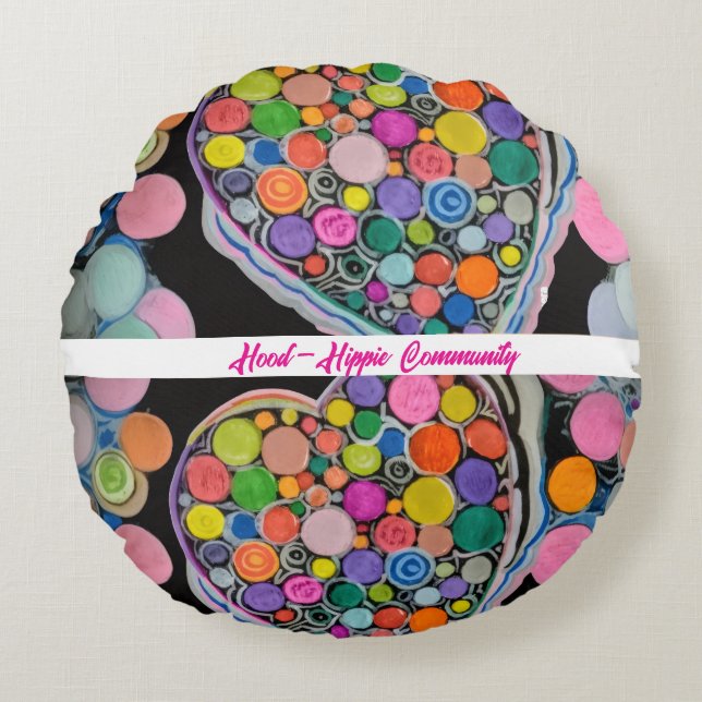 Cojín Redondo Almohadón "Dopamine Decor" (Anverso)