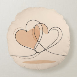 Cojín Redondo Almohadón Personalizado de Amor – Corazones Románt