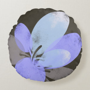 Cojín Redondo Almohadón Redondo Floral Púrpura – Flor Moderna Mi