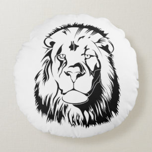 Cojín Redondo Almohadón Redondo Lion Tribal 002