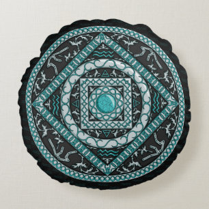 Cojín Redondo Almohadón Redondo Mandala Acuario