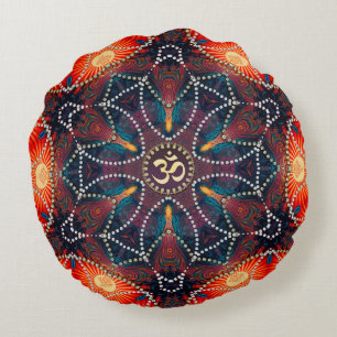 Cojín Redondo Almohadón redondo Om Mandala de energía celta geom