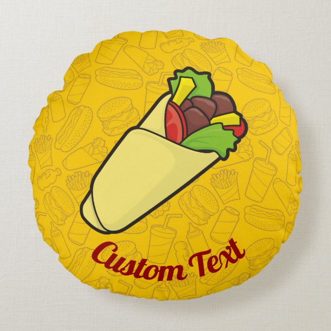 Cojín Redondo Almohín redondo de ajuste de sandwich de tortilla (Anverso)