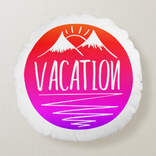 Cojín Redondo Alrededor de las montañas de la VACACIONES