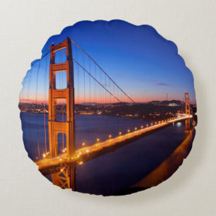 Cojín Redondo Amanecer sobre el puente de San Francisco y del