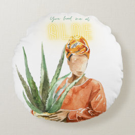 Cojín Redondo Amante de la planta negra