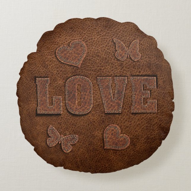 Cojín Redondo Amar el estilo occidental (Anverso)