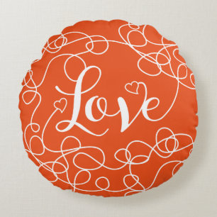 Cojín Redondo AMAR el patrón blanco transparente con LINES