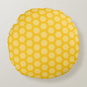 Cojín Redondo Amarillo 12 panal hexágono
