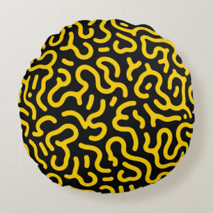 Cojín Redondo Amarillo Eléctrico Reacción Difusión Abstracto Cib