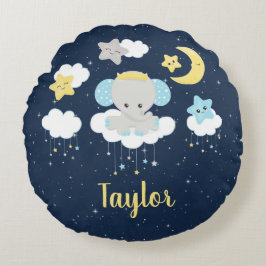 Cojín Redondo Amarillo elefante y marina