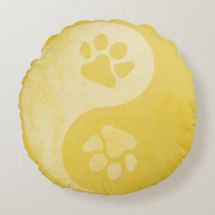 Cojín Redondo Amarillo Yang Paw