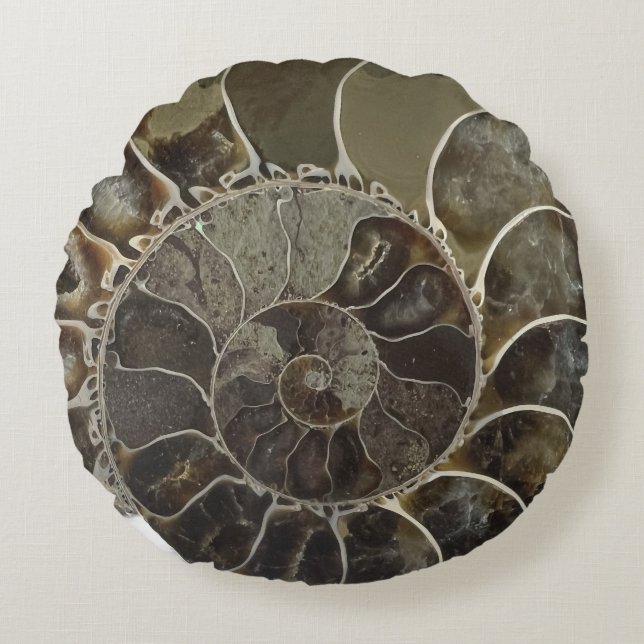 Cojín Redondo Amber Crystal Nautilus Shell Pillow (Anverso)