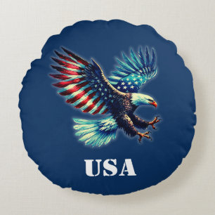 Cojín Redondo American Eagle Patriotic USA