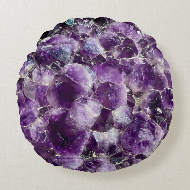 Cojín Redondo Amethyst Purple Crystal (Anverso)