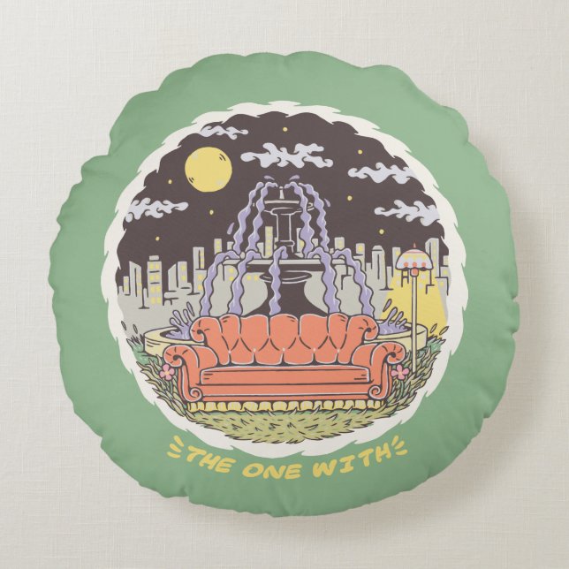 Cojín Redondo AMIGOS™ | Fuente Personalizado (Anverso)