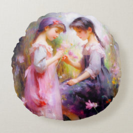 Cojín Redondo Amigos y flores