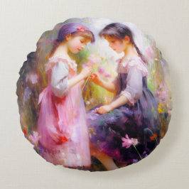 Cojín Redondo Amigos y flores