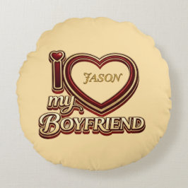 Cojín Redondo Amo a mi novio personalizado