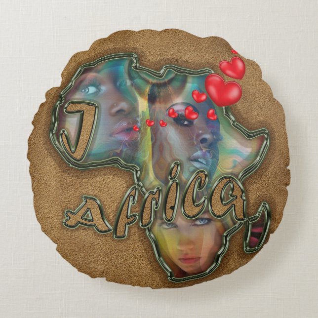Cojín Redondo Amo África (Anverso)