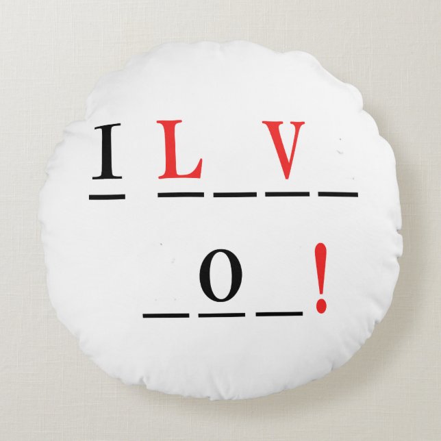 Cojín Redondo Amo el estilo You-Hangman de Shirley Taylor (Anverso)