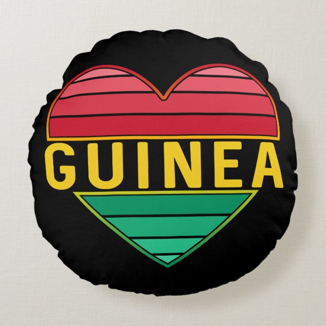 Cojín Redondo Amo Guinea, el corazón guineano (Anverso)