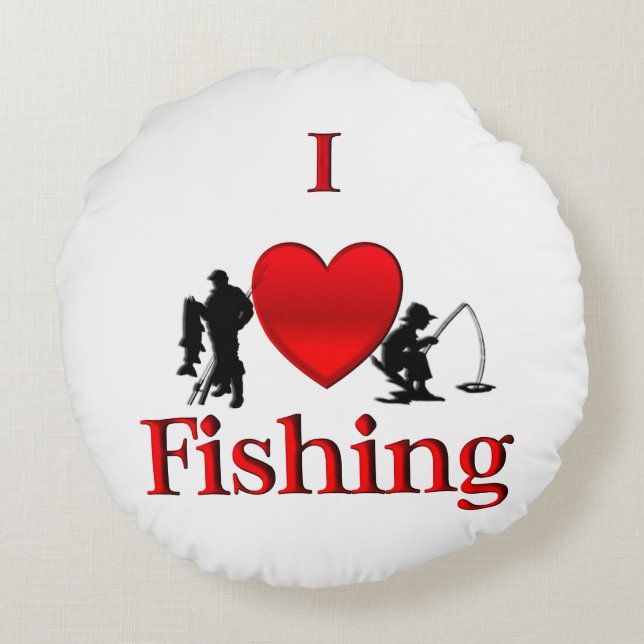 Cojín Redondo Amo la Pesca (Reverso)