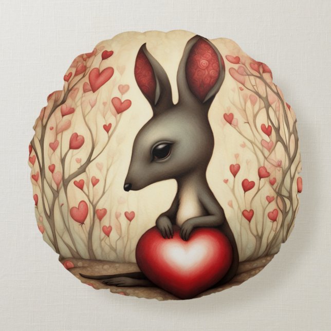 Cojín Redondo Amor canguro 1 (Anverso)