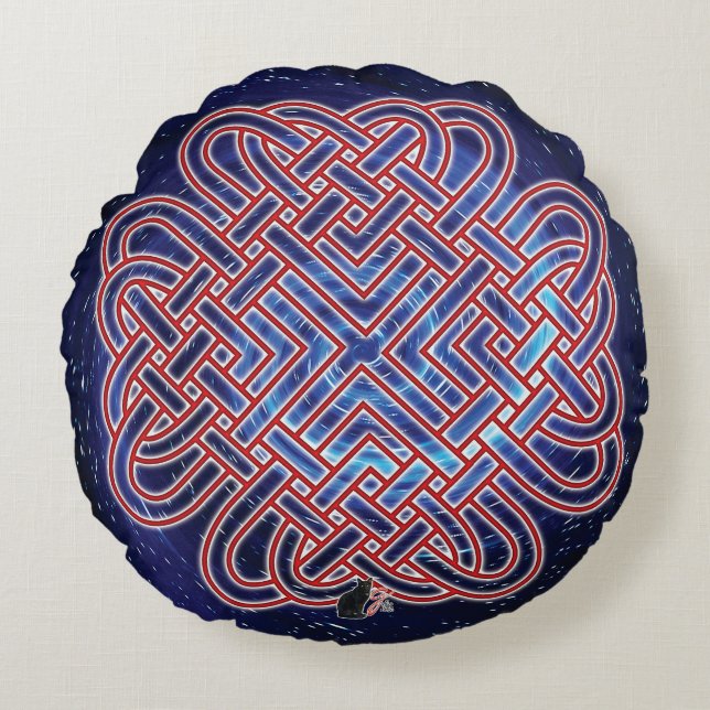 Cojín Redondo Amor Celta Galáctico Knot Round Pillow (Anverso)