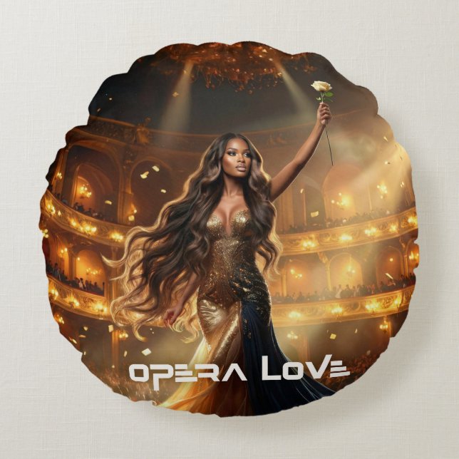 COJÍN REDONDO AMOR DE ÓPERA - DIVA (Anverso)