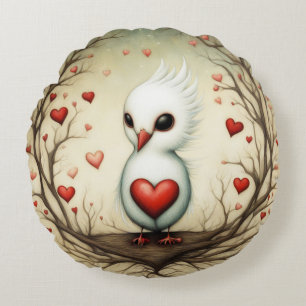 Cojín Redondo Amor de pájaro 4