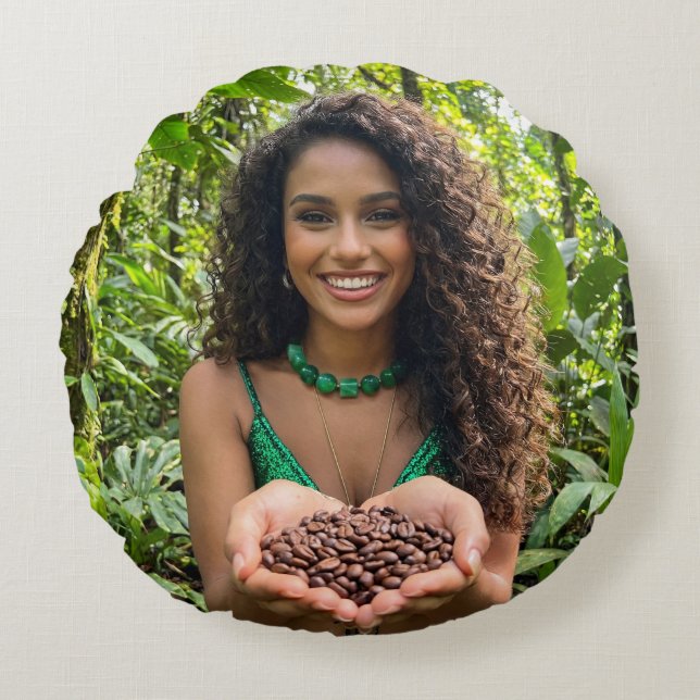 COJÍN REDONDO AMOR DE SELVA TROPICAL  (Anverso)