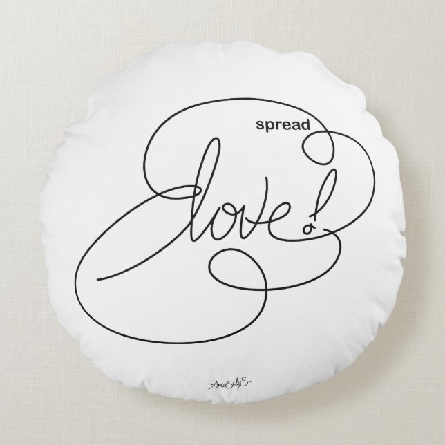Cojín Redondo AMOR extendido - CloudS en negrita (Anverso)