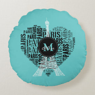 Cojín Redondo Amor femenino París del regalo el   de