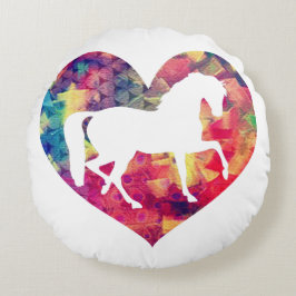 Cojín Redondo Amor por los caballos