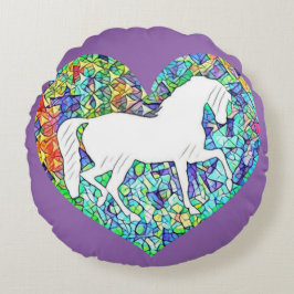 Cojín Redondo Amor por los caballos