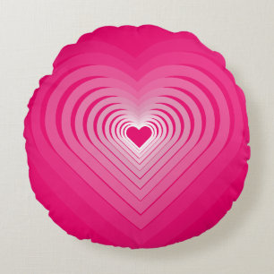 Cojín Redondo Amor rosado - Corazones