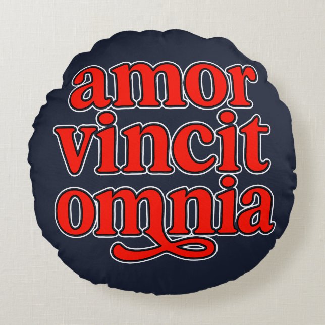 Cojín Redondo Amor vincit omnia (Anverso)