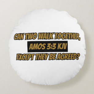 Cojín Redondo Amos 3:3 KJV Biblia Verse Scripting