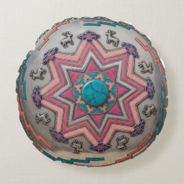 Cojín Redondo Amulett-Kissen „Hüter der Steppe“