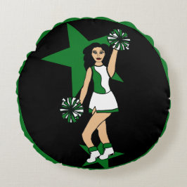 Cojín Redondo Añadir un nombre de Cheque Verde #2