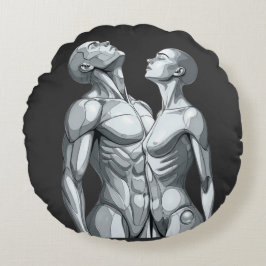 Cojín Redondo Android Union: Cyborg Couple Round Pillow