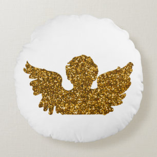 Cojín Redondo Ángel de Navidades Golden Sparkling