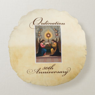 Cojín Redondo Ángeles del 50° aniversario de la ordenación en el