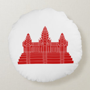 Cojín Redondo Angkor Wat Ver.2.0. Templo Khmer