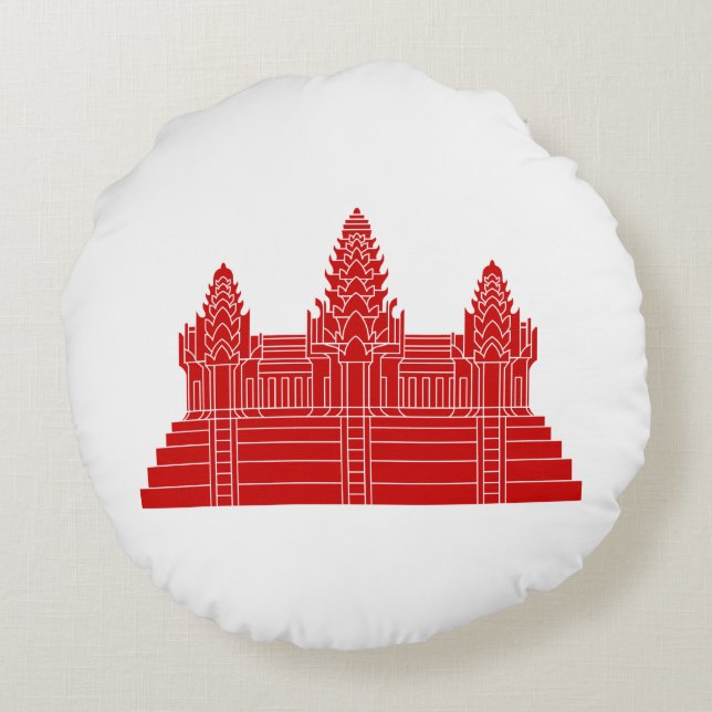 Cojín Redondo Angkor Wat Ver.2.0. Templo Khmer (Reverso)