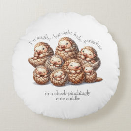 Cojín Redondo Anglin Adorable para 8 Pangolines Cuddling