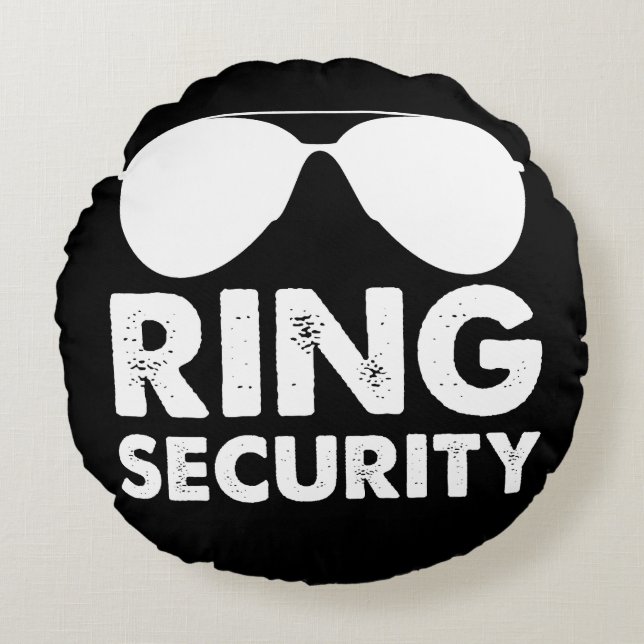 Cojín Redondo Anillo de Seguridad para Bodas Anillo de Boda (Anverso)